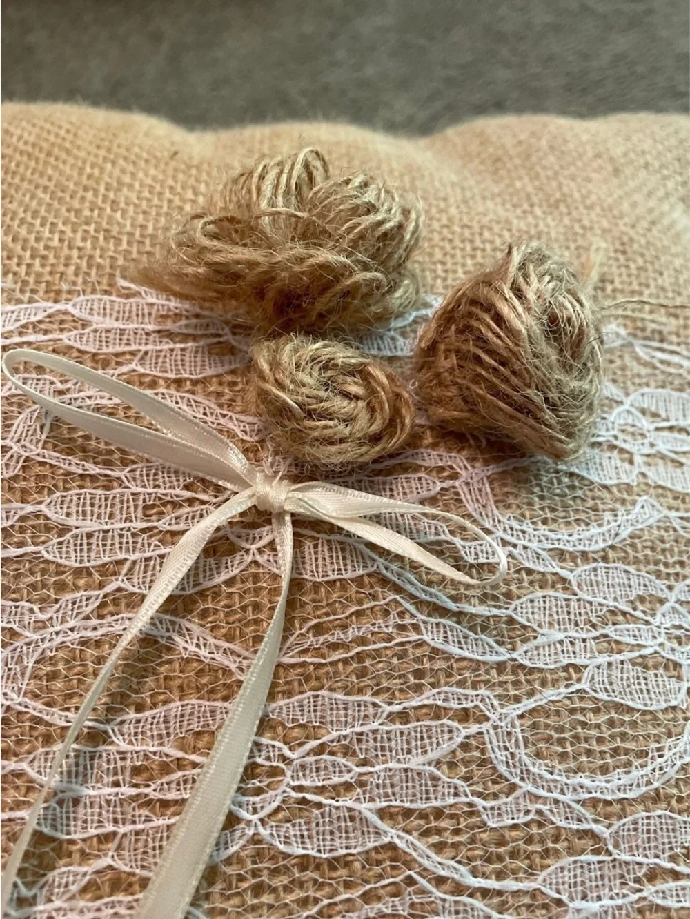 Burlap Lace Pillow